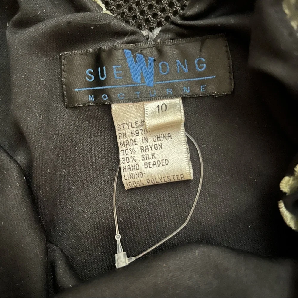 Sue Wong Velvet Burnout Beaded Dress 10 - Picture 7 of 11